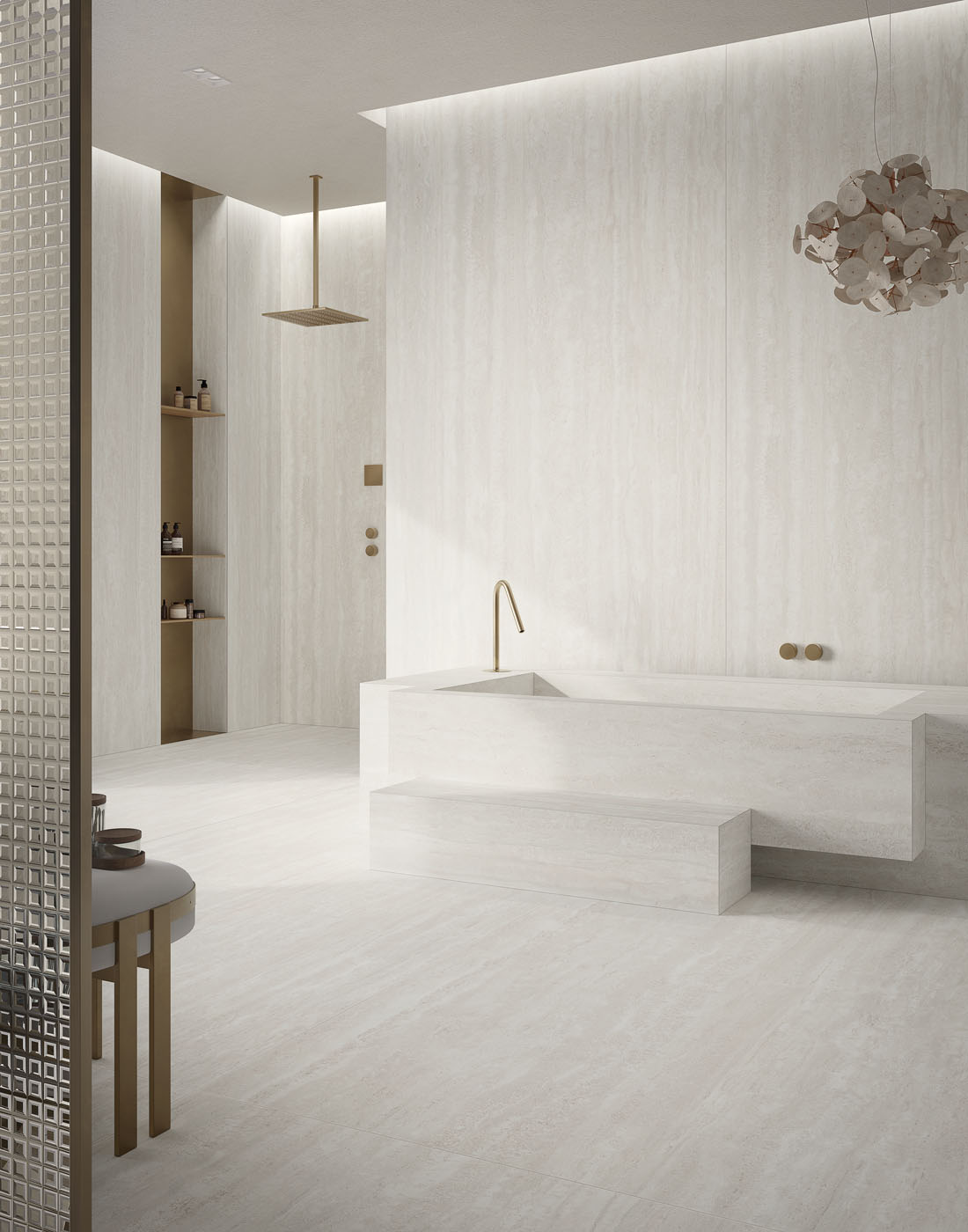 Крупноформатный керамогранит Travertino Bianco