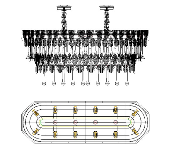 Люстра керамическая СИЗАНС OVAL L=120cm