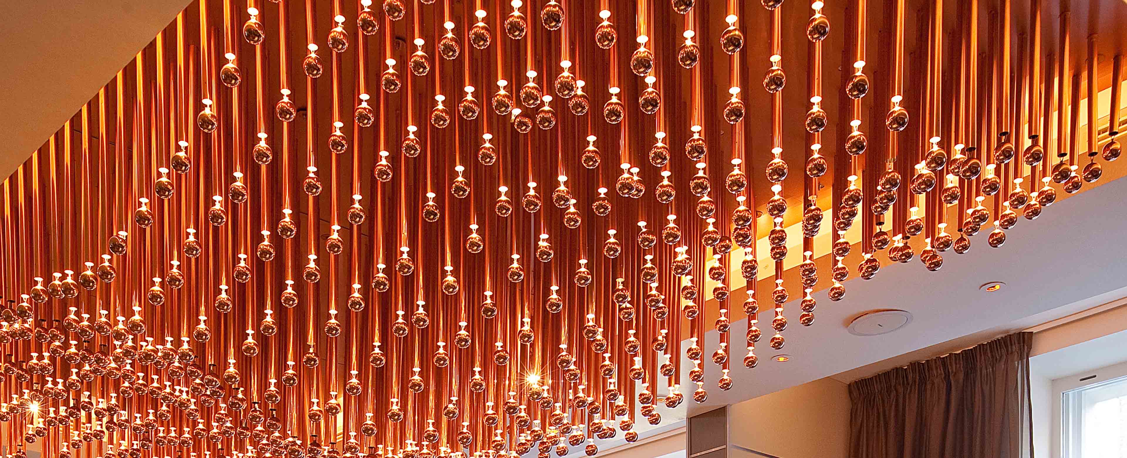 COPPER "FLAME" CHANDELIER
